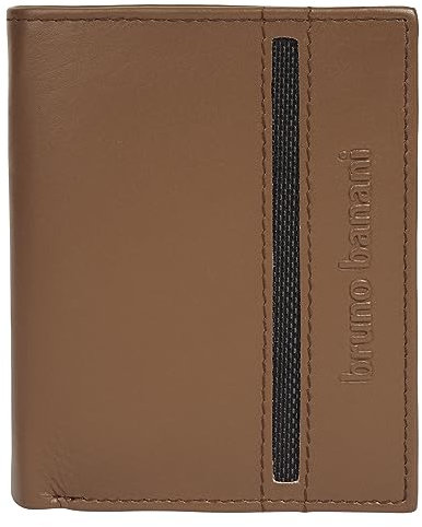 bruno banani kleine Geldbörse im Hochformat Echt Leder Herren | RFID Schutz, Portemonnaie mit 10 Kartenfächern, Brieftasche mit Druckknopf, Leder Geldbeutel | 021913