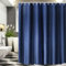 Lerores Duschvorhang 240x200cm Dunkelblau, Beschwerter Saum Antischimmel Textil, Wasserabweisend, Waschbar Polyester Stoff Badevorhänge für Badezimmer, Badewanne mit 14 Ösen und Duschvorhangringe