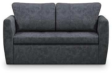 BEAUTY SOFA Mars Meble Schlafsofa Kamel Zweisitzer mit Schlaffunktion Liegefläche 188x122 cm Velour Relaxsofa mit Bettkasten, Farbe: Dunkelgrau, Terra 96