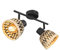 INNOVATE LED Deckenlampe Holz schwarz Deckenstrahler E27 Fassung 2x Spots Deckenleuchte schwarz Deckenstrahler Bambus Lampe Holz Deckenlampe Bambus 2 flammig schwarze Deckenlampe Wohnzimmer Lampe
