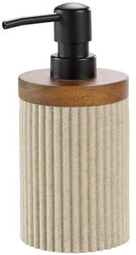 Douceur d'Intérieur, Dispenser di Sapone (Diametro 8 x 17 cm) Niagara, Colore Naturale, poliresina e Acacia