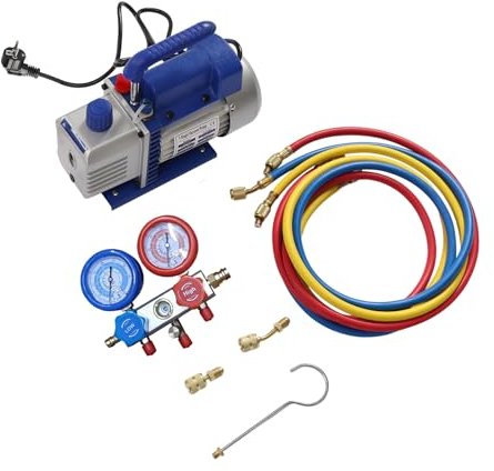 TaNeHaKi Vakuumpumpe Klimaanlage 3CFM Unterdruckpumpe Vakuumpumpe Klimaanlage 800-4000PSI Klimaanlage Vakuumpumpe Set 1-stufig Vakuumgerät Klimaanlage 180W