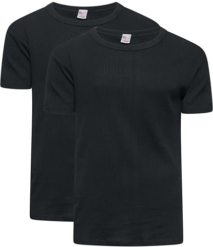 DOLCE ENVY Men's Thermal 2 Pack Half Sleeve Tops Warm Base Layer for Winter Suitable for Daily Use High Performance Half Sleeves Tops (UK, Alpha, XL, Regular, Regular, 2 Black)