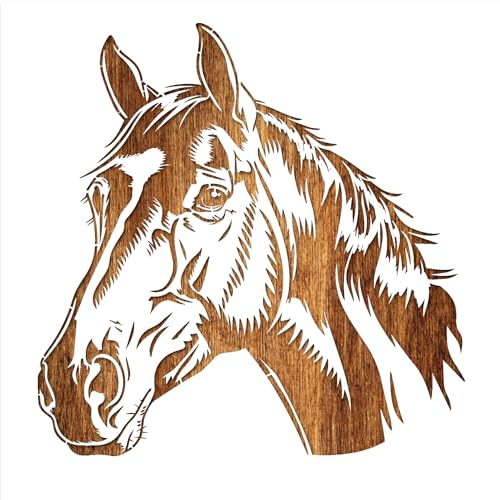 Boutique d'isacrea Schablone 28 x 28 cm Mylar-Kunststoff Pferdekopf Stencil