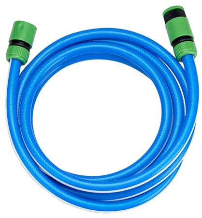 Dcizlont Ensemble de tuyau d'arrosage court, avec 2 connecteurs de tuyau, kit d'extension de robinet extérieur de 3 m, pour arrosage de jardin et rallonge de tuyau, diamètre intérieur 1,27 cm, bleu
