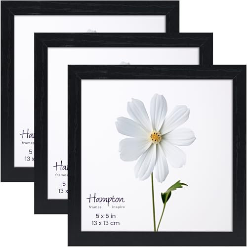 Inspire By Hampton CAMBRIDGE Bilderrahmen, Acryl, quadratisch, 13 x 13 cm, Schwarz, 3 Stück