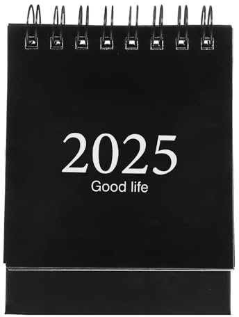 HOODANCOS Funktioneller Mini-Kalender 2024–2025 Tischkalender Mit Schwarzem Einband Kalender Für Büro Zuhause Und Schule