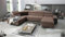 All4All Ecksofa mit Schlaffunktion Margo VI 360x221 cm - Schlafsofa mit Bettkasten - Wohnlandschaft in U-Form - XXL Sofa - Seite rechts - Gewebe - Braun - Modern 26