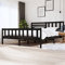 Iiaky Massivholzbett Schwarz 200x200 cm Palettenbett Bettgestell Massivholz-Bettgestell Bett Kopfteil Holz Betten 3101177