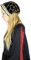Leonardo Carbone® Damen Kopfbedeckung Samthaube Elaine | Perlenverzierung | Mittelalterliches Design | Karneval, Halloween, Cosplay, LARP, Haube, Hut, Kopfschmuck | 100% Baumwolle Schwarz/Gold