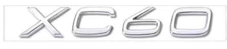 DMYQJY Auto Emblem für Volvo V60 2010-2018, Logo Emblem Kühlergrill Badge Emblem Aufkleber Abzeichen Badge Aufkleber Chrom Frontgrill Motorhaube Kofferraum Auto Zubehör,XC60-Bright Silver