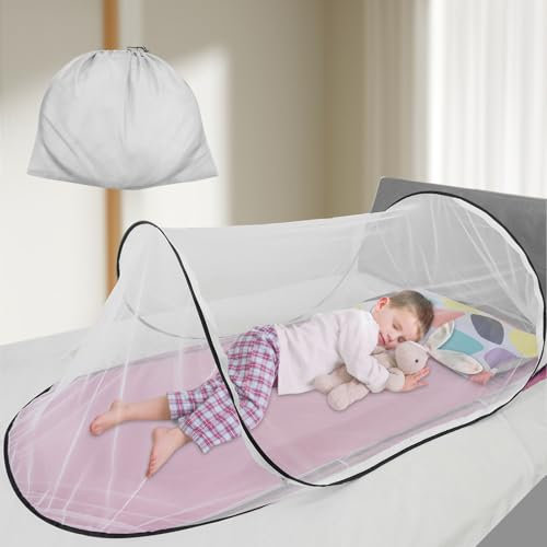 Moustiquaire de Lit, Moustiquaire de Voyage, Moustiquaire Pop-Up, Moustiquaire de Lit Pliable, Convient pour Les Hébergements de Camping, pour Éviter Efficacement Les Moustiques