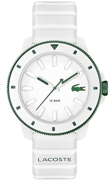 Lacoste Uhr mit DREI-Zeiger-Quarzwerk für Herren Kollektion Lacoste.12.12 Scuba mit Weisses Silikonarmband - 2011415