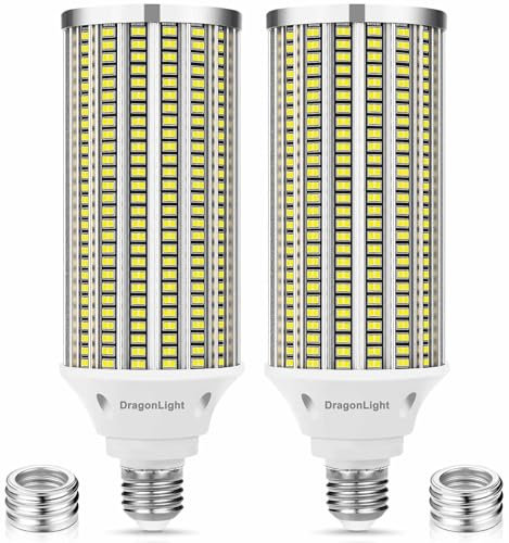 DragonLight 80W Superhelle Mais Licht LED Glühbirnen(Ersetzt 600Watt) - E27/E40 Edison LED Lampe - 5000K Kaltweiß 9,600LM für gewerbliche Beleuchtung - Garage Werkstatt Büro Hof(2er-Pack)