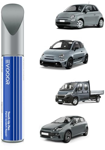 EVOOOR (676/A / 676) Grigio Campovolo/Campovolo Grau Autolack Nachbesserung für Fiat, Kratzer Reparatur für Auto, Schnelle & Einfache Lösung zur Reparatur