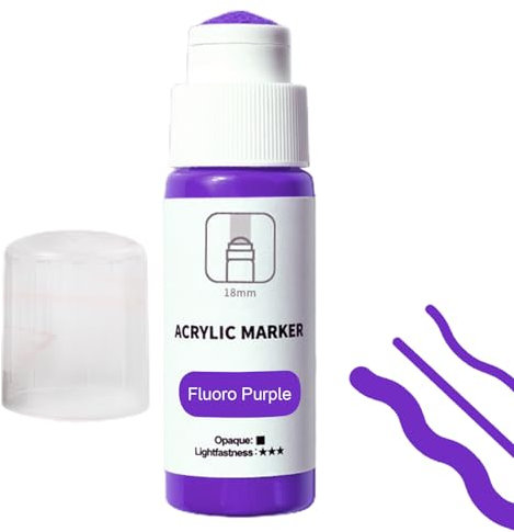 Mop Marker, 18mm Tip Graffiti Pen, Quick Drying Acrylic Ink, Permanent Fade-Resistant, Waterproof for Canvas, Metal, Glass, Wood, Paper, 60ml Art Marker for Murals