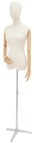 Weibliche Schaufensterpuppen,Drehbare Und Bewegliche Mannequin,SchneiderbüSte Mit Verstellbarer HöHe,Kleiderpuppe BüSte Torso Mit Kopf,FüR Boutiquen,BekleidungsgeschäFte,Schaufenster (Silber, L)
