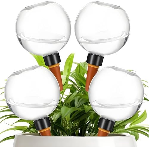 4 Pcs 500ml Ball Shaped Automatic Watering Device, Plant Watering Globes, Glass Water-ing Spike, Portable Lazy Water-ing Foreign Device, Water Dripper Globes for Home Indoor Outdoor Balcony Dormitory