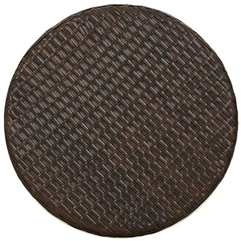 Kleiner Außentisch, Runder Tee Tisch 45 cm Poly Rattan für Garten, Terrasse, Balkon, Leicht zu Bewegen, Robust und Langlebig