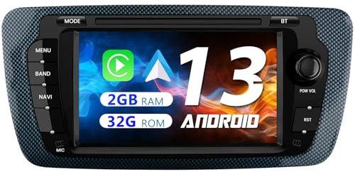 AWESAFE [Android 13.0 2GB+32GB] Radio Coche Seat Ibiza 2009-2013, Autoradio de 7 Pulgadas Pantalla Táctil,con WiFi/GPS/Bluetooth/DSP/RDS/USB/FM/28Temas, Apoyo Mandos Volante, Carplay/Android Auto