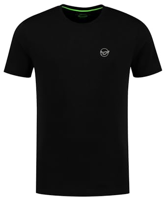 Korda - One Liner Tee | Black XXL - Men’s Fishing T Shirt, Soft Durable Cotton Blend with Mirror Carp Graphic, Comfortable Versatile Regular Fit