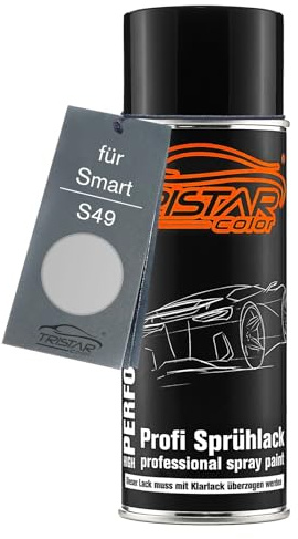 TRISTARcolor Peinture voiture Bombe de peinture pour Smart S49 Silver Shadow Metallic Peinture de base aérosol 400 ml