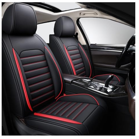 DINGQINGYUN Vordersitze Set Auto Sitzbezüge Für Opel Tigra TwinTop/Speedster/Signum/Omega A Caravan, AutositzbezüGe Set Leder, 2-Sitze SitzbezüGe Auto Vordersitze Zubehör(Red)