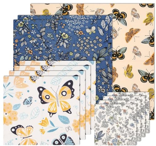 11 Pcs Beeswax Food Wraps Set,Reusable Beeswax Wraps Storage Bees Wrap Paper for Bread Sandwich Organic Cotton for Cheese Fruit Vegetable