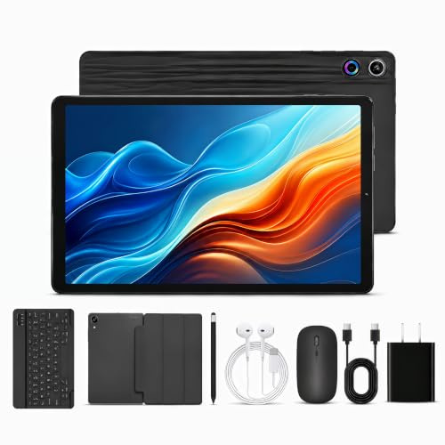Latest 2026 Upgraded Android 16 Tablet 10.1 Inch with IPS HD Touch Screen, Dual Camera, 64GB Storage 1TB Expansion, 8 in 1 Tablets Kit with Keyboard, Protective Case, Mouse, Stylus, BT 5.4, WiFi 6