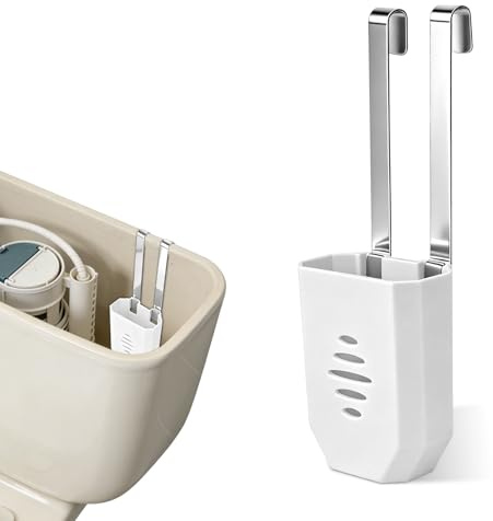 1pc Toilet Tank Cleaning Tablet Holder, Plastic Hanging Cleaner Caddy Bracket with Stainless Steel Hook Fits Most Standard Toilet Tanks
