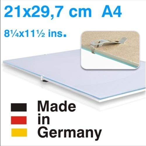 Bilderhalter rahmenlos, N 21 x 29,7 Clip-Rahmen, Bildträger DIN A4 mit Normalglas