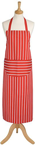 Classic Butcher's Stripe Extra Long Adult Apron in Red