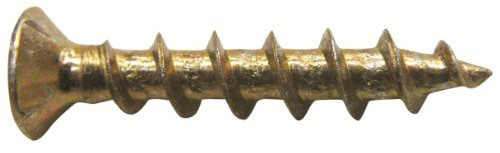 TIMco Passivation PVC Vis à tête fraisée nervuré fenêtre à vis – Jaune (boîte de 1000), 209Z