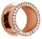 eeddoo Flesh Tunnel Kristalle Pfirsich Rosegold Edelstahl 10 mm
