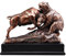 Ebros Gift Wall Street Stock Market Charging Bull Goring Bear Statue Bronze Galvanisierte Figur mit Sockel ideal für Investoren Geldverwalter Natur Wildtierliebhaber