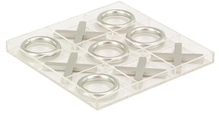 Deco 79 77627 Tic Tac Toe, Eisen, Transparent, 12 x 1 x 12