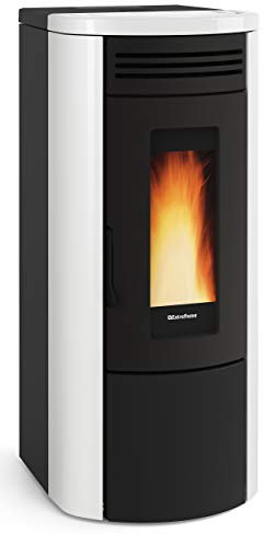 Nordica Stufa Pellet 18,7 kW, Emaillierter Stahl, Weiß, Pelletofen, Heizung, Pellet Ofen, 203 m2, Direkte Entlüftung, Freistehend, Hoher Wirkungsgrad