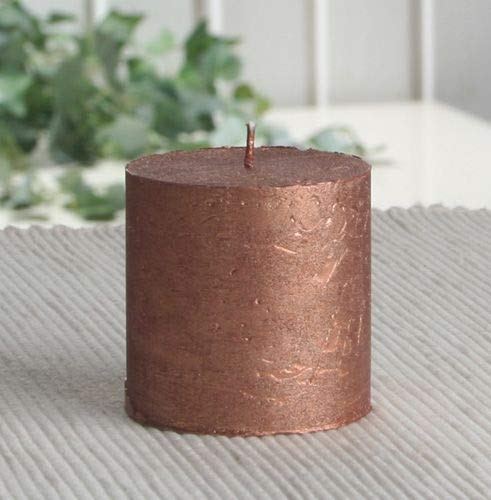 Rustik-Stumpenkerze, 5 x 5 cm Ø, Kupfer-metallic