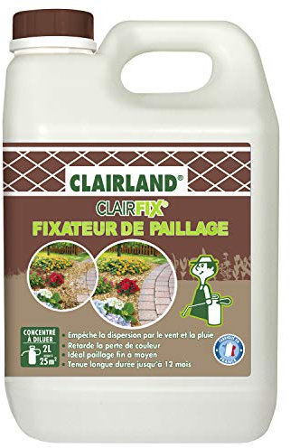 CLAIRLAND Fixateur de Paillage, Tenue jusqu'à 12 mois, Concentré à diluer 2 L