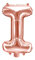 PartyDeco Folienballon Buchstabe I Roségold-Geburtstag Hochzeit Jahrestag Folienballon Buchstabe I- Rosegold Größe ca. 35 cm Verlobung Silvesterparty Folienballon Hel Deko
