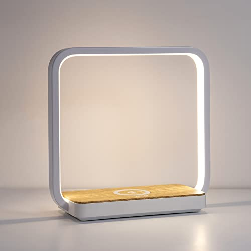 WILIT A13S Bedside Lamp Touch Dimmable, Qi Wireless Charger, Table Lamp with 60 LEDs, Qi-Certified Wireless Charging Pad for iPhone 12/11/XR/XS/X/8, Samsung Galaxy S10/S9+/S8+, 12W…