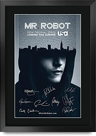 HWC Trading A3 FR Mr Robot Rami Malek Geschenke gedruckt Autogramm Bild für TV-Fanartikel Fans Signed - A3 Eingerahmt