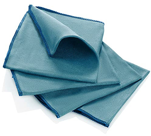 com-four® 4X Panno in Microfibra - Panno per la Pulizia in Microfibra - Panno per la Pulizia di vetri, Cucina, Bagno, Auto - Panno Multiuso Riutilizzabile (Blu)