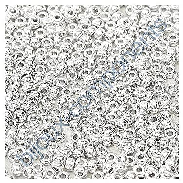 5 g Miyuki Round Rocailles Seed Beads, 11/0 (1.6 mm) Silver (Miyuki Runde Rocailles Samenperlen Silber)