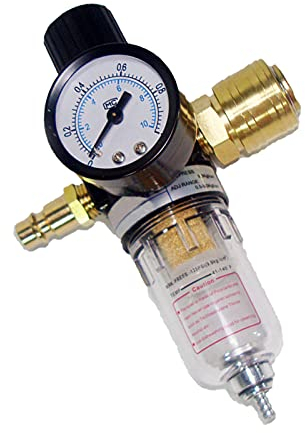 1/4 Zoll Wasserabscheider Kompressor Luftdruckminderer, Druckluftwartungseinheit, Kompressorregler Zubehör mit Wasserabscheider & deutschen Schnellkupplungen für Kompressorfilter Rouzin