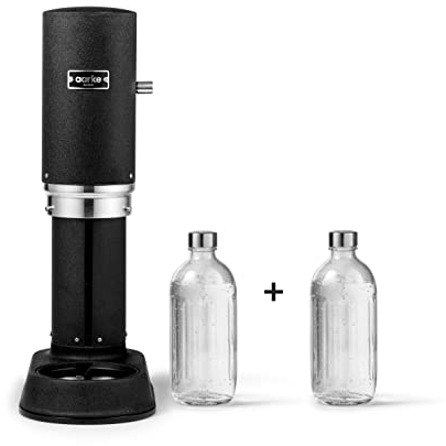 Aarke Carbonator Pro, Machine à Soda avec Bouteille en Verre, Finition Noir mat & Bouteille en Verre pour Machine à Soda Carbonator Pro, détails en Acier, 80cl