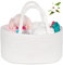 ABenkle Baby Diaper Caddy - Nursery Storage Bin and Car Organizer, Cotton Rope Basket Caddy, Changing Table Diaper Storage, White