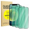 Screen Protector for iPhone 12 Pro Max, 3 Pack Anti Blue Light Tempered Glass Protective Film [Green Light Eye Protection] Compatible with iPhone 12 Pro Max 6.7'', Anti Fingerprint, Anti Scratch