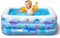 COOZi Pataugeoire Gonflable rectangulaire Facile à Utiliser pour Les Tout-Petits et Les bébés, Grande pataugeoire Bleue de 1,4 m