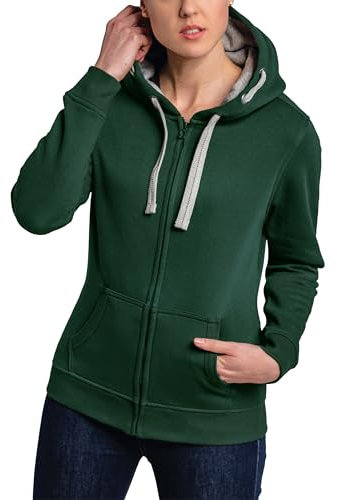 HRM Jacket F Sweat à Capuche, Vert Bouteille, 3XL Femme